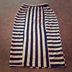 Charlotte Russe knit pencil skirt black/white SM